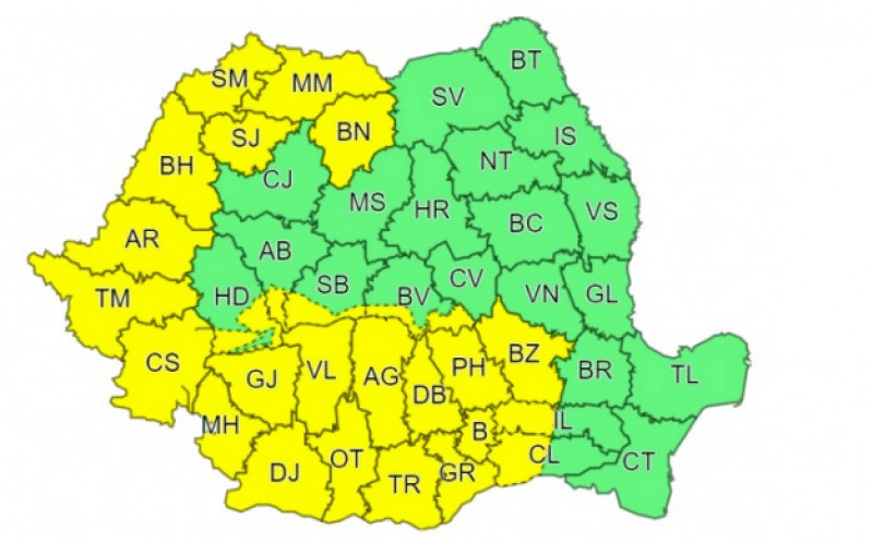 Cod galben de furtuni, ploi torențiale și vijelii. Meteorologii anunță o schimbare radicală a vremii în următoarele ore