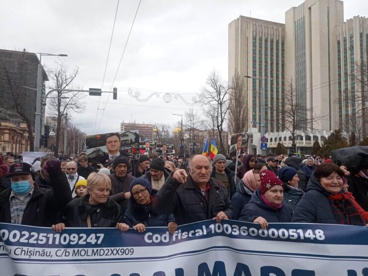 Protest antiguvernamental organizat de partidul oligarhului fugar Ilan Șor la Chișinău